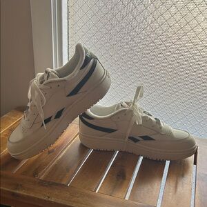 Reebok Off-White and Black Casual Sneakers